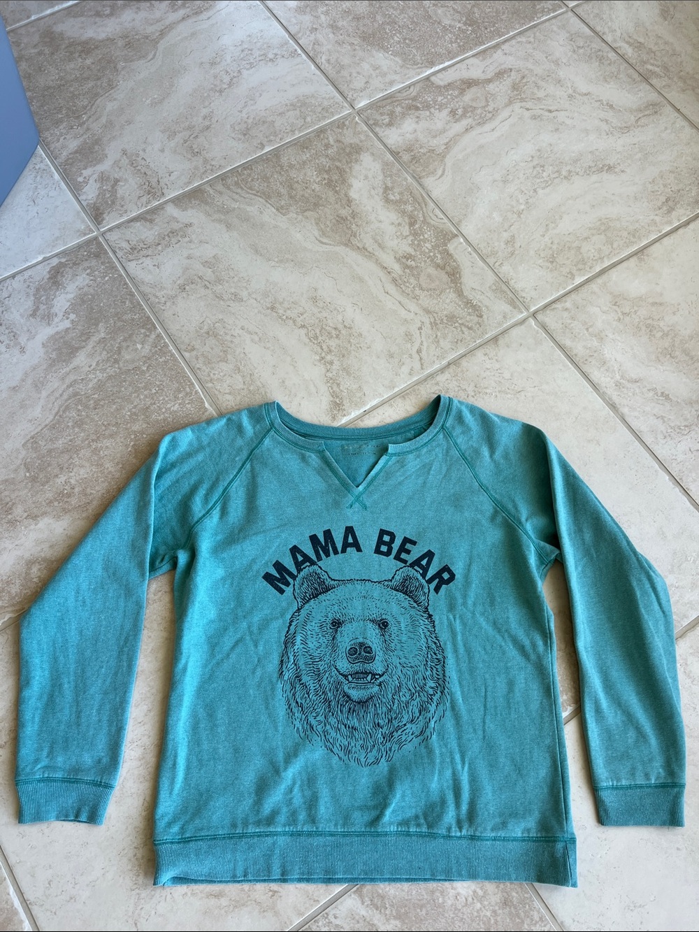 Mama Bear Graphic Sweatshirt - Teal Kids Top